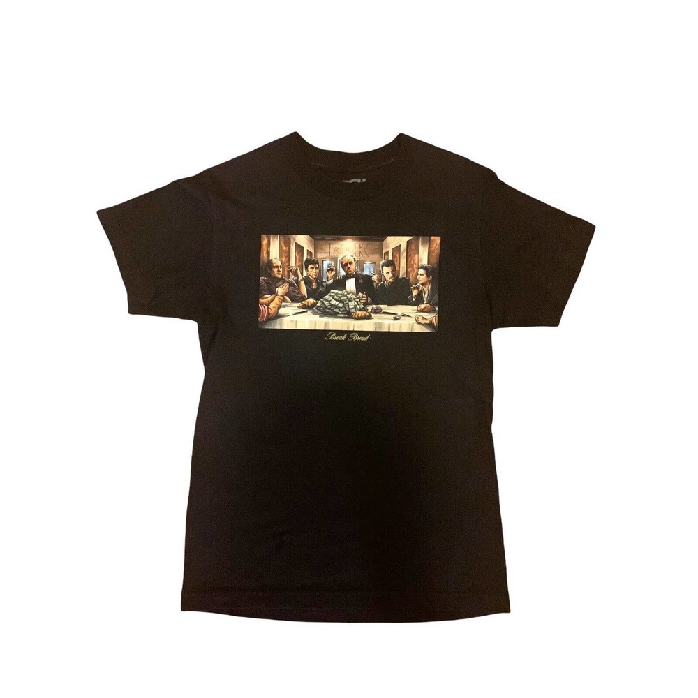 Mafia “Break Bread” T Shirt Black Small Goodfellas Scarface Sopranos Godfather